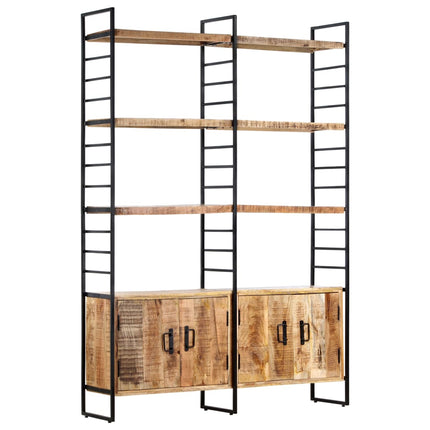 Bibliothèque 4 Niveaux 124X30X180Cm Bois Solide De Récupération