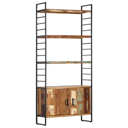 Bibliothèque 4 Niveaux 80X30X180 Cm Bois Solide De Récupération