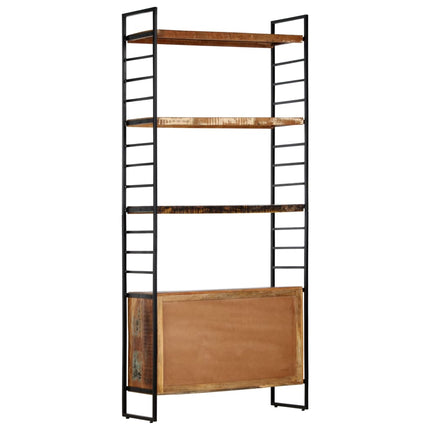 Bibliothèque 4 Niveaux 80X30X180 Cm Bois Solide De Récupération