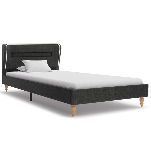 Lit Avec Led Et Matelas Gris Foncé Jute