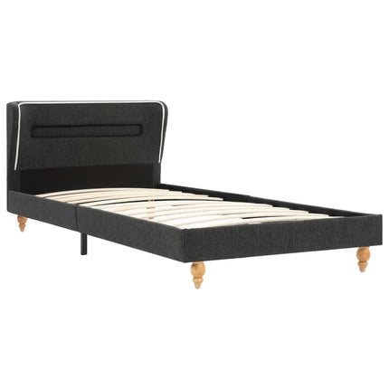 Lit Avec Led Et Matelas Gris Foncé Jute