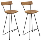 Tabourets De Bar Lot De 2 Bois De Teck Massif