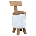 Tabouret Marron Bois De Teck Solide