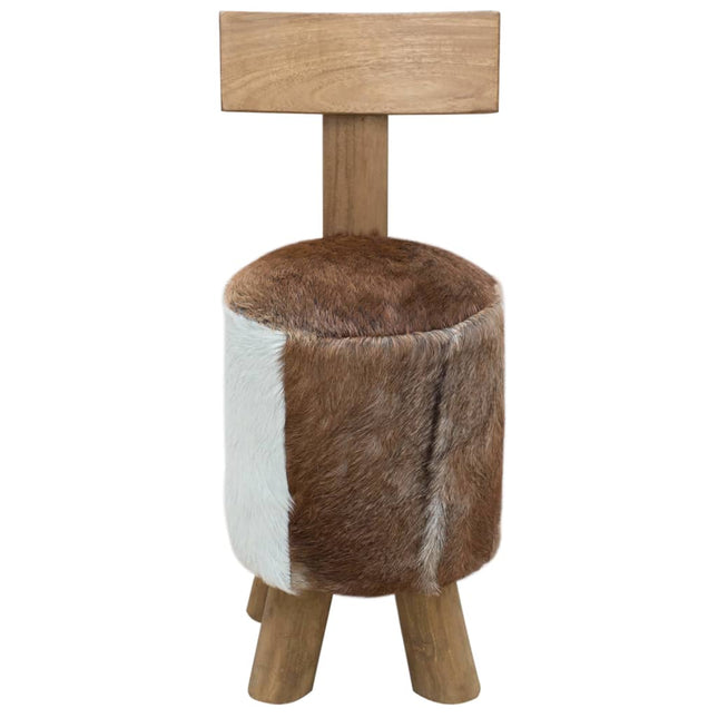 Tabouret Marron Bois De Teck Solide