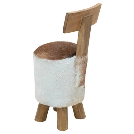 Tabouret Marron Bois De Teck Solide