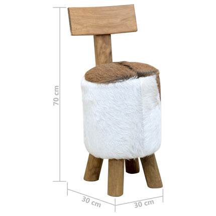 Tabouret Marron Bois De Teck Solide