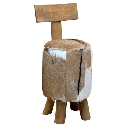 Tabouret Marron Bois De Teck Solide