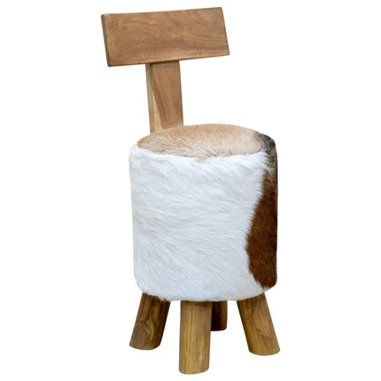 Tabouret Marron Bois De Teck Solide