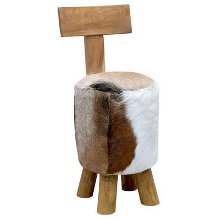 Tabouret Marron Bois De Teck Solide