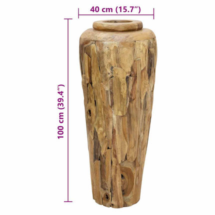 Vase De Décoration Bois De Teck Solide