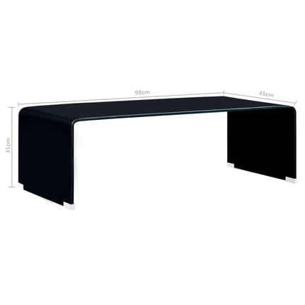 Table Basse 98 X 45 X 31 Cm Verre Trempé