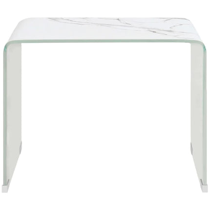 Table Basse Marbre 50X50X45 Cm Verre Trempé