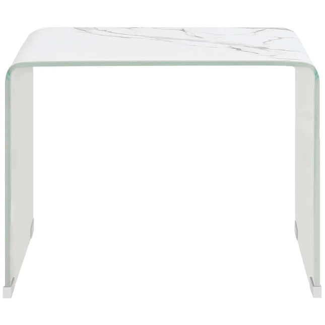 Table Basse Marbre 50X50X45 Cm Verre Trempé