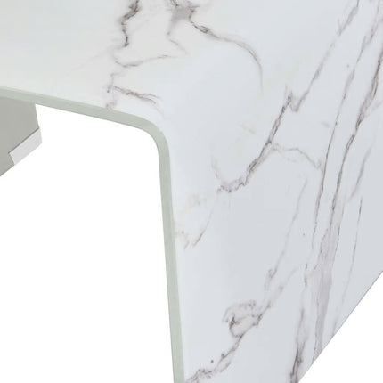 Table Basse Marbre 50X50X45 Cm Verre Trempé