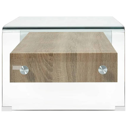Table Basse Clair 98X45X31 Cm Verre Trempé