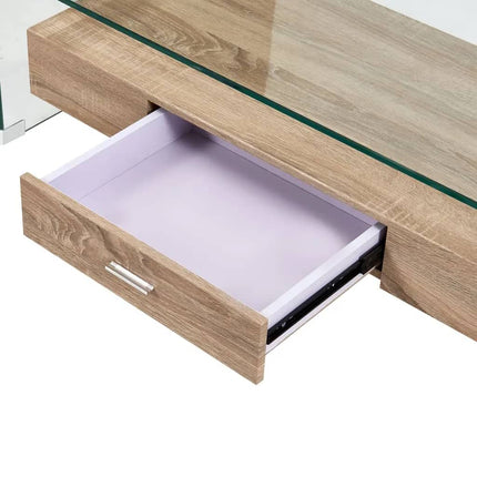 Table Basse Clair 98X45X31 Cm Verre Trempé
