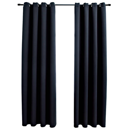 Rideaux Occultants Avec Anneaux En Métal 2 Pcs