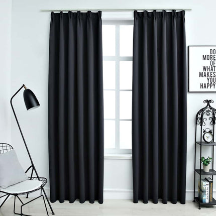 Rideaux Occultants Avec Crochets 2 Pcs