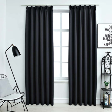 Rideaux Occultants Avec Crochets 2 Pcs