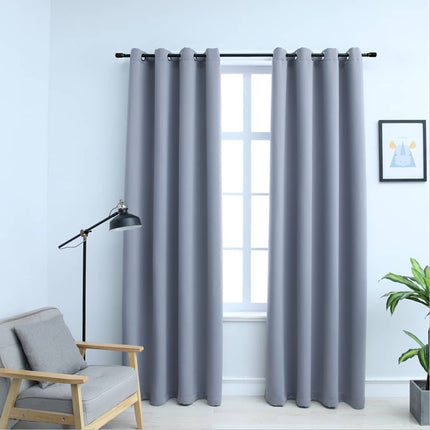Rideaux Occultants Avec Anneaux En Métal 2 Pcs