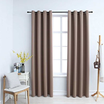 Rideaux Occultants Avec Anneaux En Métal 2 Pcs