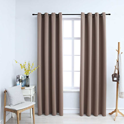 Rideaux Occultants Avec Anneaux En Métal 2 Pcs