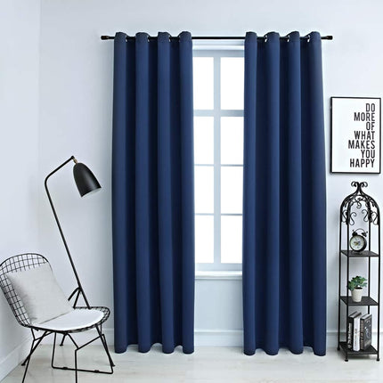 Rideaux Occultants Avec Anneaux En Métal 2 Pcs