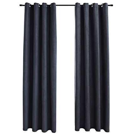 Rideaux Occultants Avec Anneaux Métal 2Pcs 140X175Cm