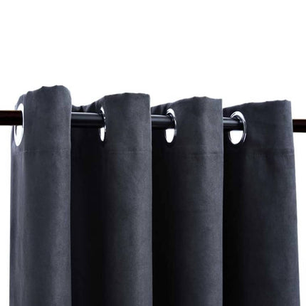 Rideaux Occultants Avec Anneaux Métal 2Pcs 140X175Cm