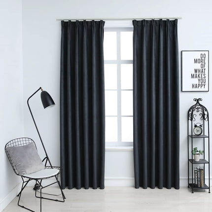 Rideaux Occultants Avec Crochets 2 Pcs