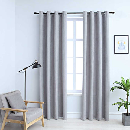 Rideaux Occultants Avec Anneaux Métal 2Pcs 140X175Cm