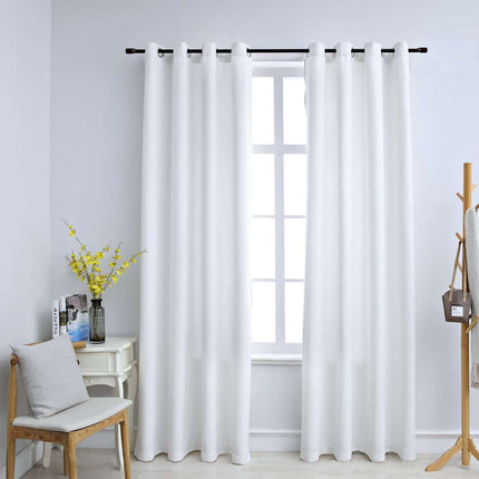Rideaux Occultants Avec Anneaux Métal 2Pcs 140X175Cm