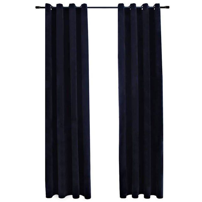 Rideaux Occultants Avec Anneaux 2 Pcs Velours
