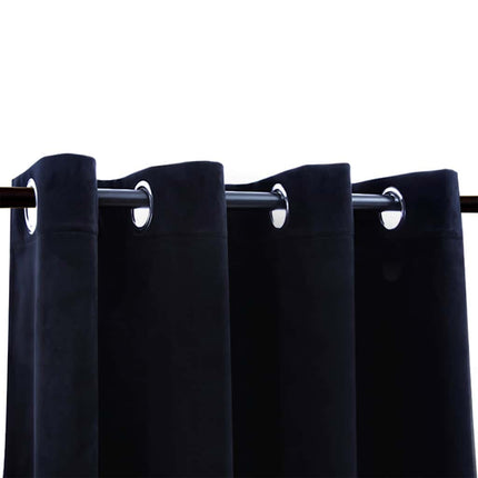 Rideaux Occultants Avec Anneaux 2 Pcs Velours