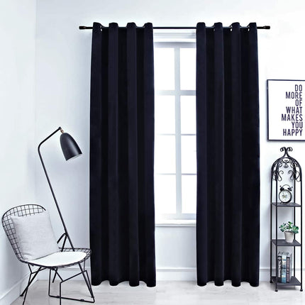 Rideaux Occultants Avec Anneaux 2 Pcs Velours