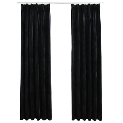 Rideaux Occultants Avec Crochets 2 Pcs Velours