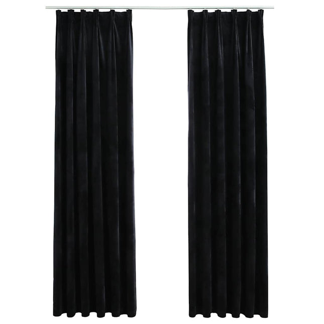 Rideaux Occultants Avec Crochets 2 Pcs Velours