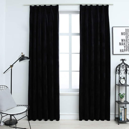 Rideaux Occultants Avec Crochets 2 Pcs Velours