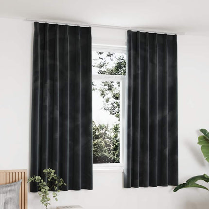 Rideaux Occultants Avec Crochets 2 Pcs Velours