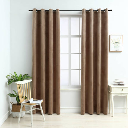 Rideaux Occultants Avec Anneaux 2 Pcs Velours