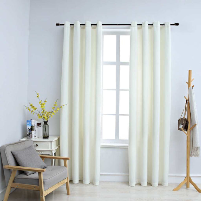 Rideaux Occultants Avec Anneaux 2 Pcs Velours
