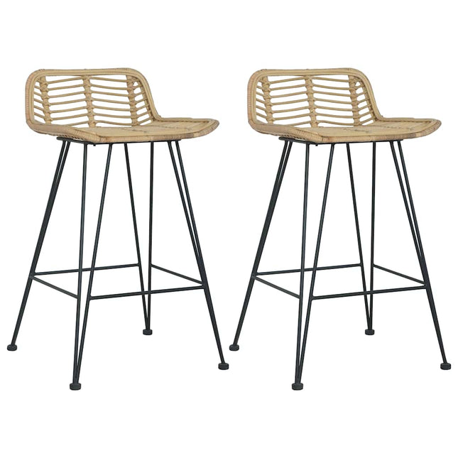 Chaises De Bar Lot De 2 Rotin Naturel