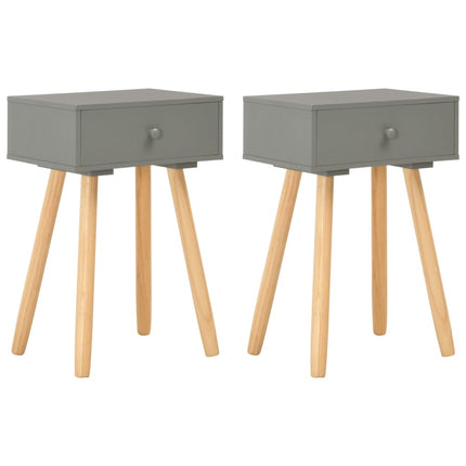 Table De Chevet 2 Pcs Bois De Pin Massif 40 X 30 X 61 Cm