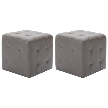 2 Pcs Poufs 30 X 30 X 30 Cm Similicuir
