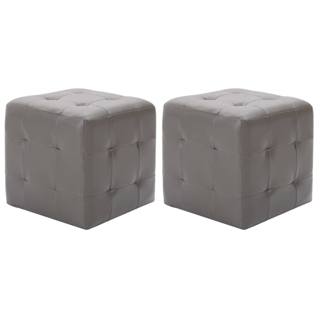 2 Pcs Poufs 30 X 30 X 30 Cm Similicuir