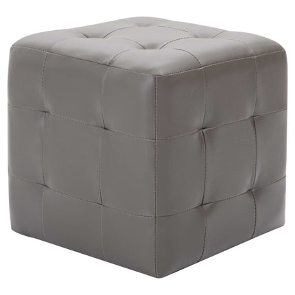 2 Pcs Poufs 30 X 30 X 30 Cm Similicuir