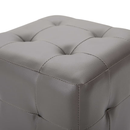 2 Pcs Poufs 30 X 30 X 30 Cm Similicuir