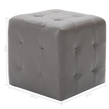 2 Pcs Poufs 30 X 30 X 30 Cm Similicuir