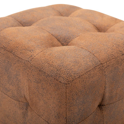 2 Pcs Poufs 30 X 30 X 30 Cm Similicuir Daim
