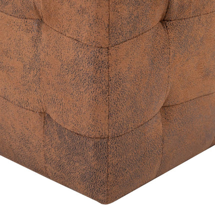 2 Pcs Poufs 30 X 30 X 30 Cm Similicuir Daim